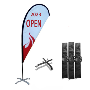 Teardrop Flying Banner Beach Flagpole Sale Now Open House Car Wash Swooper Drapeau de plumes imprimé personnalisé avec base à pointes - Product Image 5