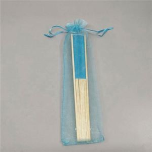 Abanicos de mano plegables de seda con varillas de bambú huecas para festivales, bodas y eventos, personalizables - Product Image 6