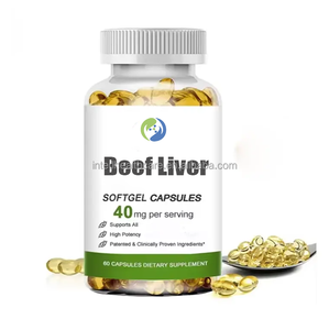 Suplemento de gel blando de hígado de res alimentado con pasto liofilizado orgánico OEM 1000mg Halal para adultos y adolescentes - Product Image 1