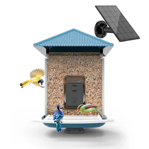 Máy ảnh 2023 thông minh chim ăn với bên ngoài bảng điều khiển năng lượng mặt trời cho những người yêu chim hoang dã
