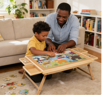 Table de puzzle en bois avec tiroir de rangement, plateau de puzzle pour plusieurs occasions