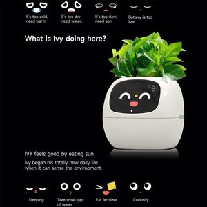 Pot de fleurs intelligent Mimi pour la maison moderne, avec capteur IA, interaction faciale, application, animal de compagnie numérique, auto-arrosage, petit pot de fleurs - Product Image 3