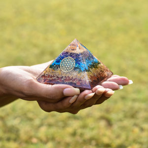 7 Chakra <b>Orgonite</b> Pyramid Natural Quartz Gemstone Crystal Stone Carved Triangle for Home Decor Meditation - Product Image 3