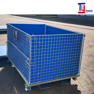 5*5 Mesh Spot in metallo pesante struttura in ferro gabbia di stoccaggio mobile con più ruota pieghevole e Anti-ruggine scatola di rotazione gabbia a farfalla - Product Image 5