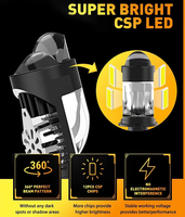 H4 Led Mini Bi Led 6000K Projecteur Lentille Phare De Voiture Auto Ampoule H4 Projecteur Phares High Low Beam Ampoule pour moto
