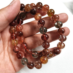 Venta de Pulseras de Cuentas de <span class=keywords><strong>Cuarzo</strong></span> Rutilado Natural de Alta Calidad, Pulseras de <span class=keywords><strong>Cuarzo</strong></span> Rutilado de Colores Variados para Regalos - Product Image 5