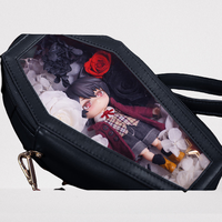 Sac bandoulière Ita transparent avec épingles personnalisées, motif fille gothique vampire cercueil poupée, style Kawaii mignon