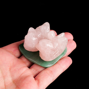 Artesanías de Cristal al por Mayor, Adorno de Cuarzo Rosa Natural con Base de Aventurina Verde, Diseño de Pato Mandarín, Hecho a Mano, Decoración Creativa para el Hogar, Regalos - Product Image 6