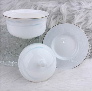 Vaisselle en porcelaine orientale moderne, style chinois, bol en céramique, assiette de service, soucoupe à sauce - Product Image 1