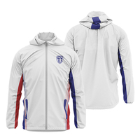 Chaqueta Deportiva Impermeable con Capucha y Manga Larga, Personalizada con Impresión por Transferencia de Calor, para Fútbol, Running, Transpirable y Resistente al Viento