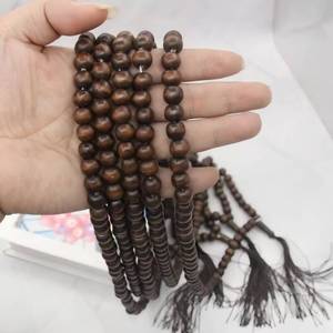 10mm Resina de Sándalo 99 Piezas Cuentas de Oración Islámicas Misbaha con Grano de Madera Vintage Regalo para Peregrinación Musulmana - Product Image 1