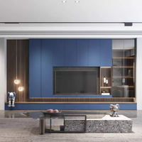 Meuble TV moderne Lesso Home, armoire en bois, écran LED, design lumineux écologique, montage mural, salon, entrée, personnalisable