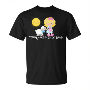 T-shirt Mary Had a Little Lamb pour enfants, tout-petits et adultes, design avec rime de crèche - Product Image 2