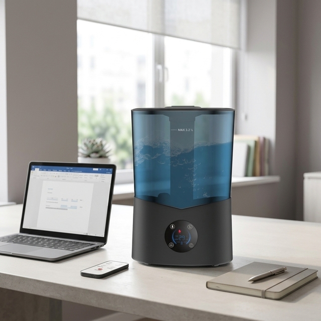 Cool Mist Electric Ultrasonic Humidifier Aromatherapy Plastic 3.2L Capacity Low Noise Hotel Home Use 1 Year Warranty Color