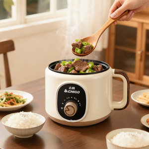 Casserole électrique instantanée YUEDISI avec prise personnalisée, 18 cm, 450 W, contrôle manuel, cuisson, poêles électriques antiadhésives - Product Image 5