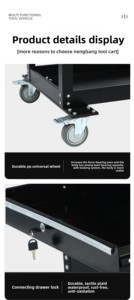 OEM ODM Custom Steel Heavy Duty Silent Tool Cart <b>Flat</b> <b>Trolley</b> Factory Supply Industrial Storage Handling <b>Trolley</b> - Product Image 5