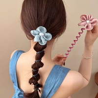 Nouveau haut de gamme en plastique fleur téléphone cordon cheveux cravate doux été atmosphère femmes queue de cheval bandeau cheveux tressage artefact