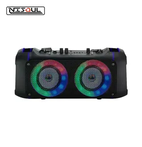 Pengeras suara troli 8 inci harga promosi Nisoul grosir speaker pesta nirkabel gigi biru woofer portabel