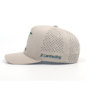 قبعة بيسبول عالية الجودة مخصصة بحافة منحنية وخمسة ألواح مع تطريز وقطع بالليزر للبالغين - Product Image 4