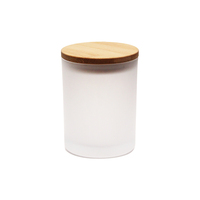 Pot à bougie vintage transparent givré noir mat blanc en verre 8 oz 10 oz avec couvercles pour faire des bougies