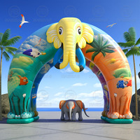 Zoo Cartoon Arco inflable Animales Logos Evento Branding Publicidad Arco inflable-Como leones, elefantes, monos