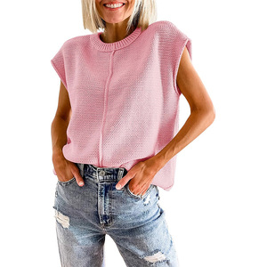 Loveda Maglione Senza Maniche Invernale Casual con Collo Tondo, Multicolore, Vestibilità Ampia per Donna - Product Image 2