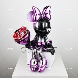 Scultura in Resina a Colori Cromati di <span class=keywords><strong>Topolino</strong></span> <span class=keywords><strong>e</strong></span> <span class=keywords><strong>Minnie</strong></span>, Statua Decorativa da Tavolo Creativa, <span class=keywords><strong>Topolino</strong></span> Boxeur per Arredamento Artistico - Product Image 4