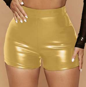 Pantaloncini in metallo da <span class=keywords><strong>donna</strong></span> pantaloni Rave lucidi a vita alta Costume da Festival di danza - Product Image 6