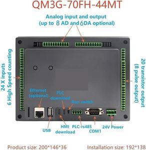 Coolmay QM3G-70FH-44MT per PLC HMI All-<span class=keywords><strong>in</strong></span>-One da 7 Pollici, 24DI 20DO Transistor, Controller Touch Screen a 44 Punti, 220V, Memoria Dati - Product Image 3
