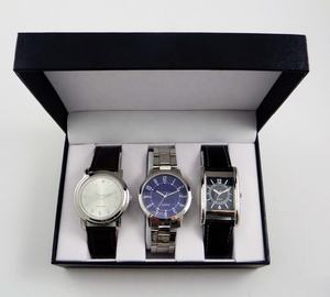 Vente en gros personnalisé trois styles de montres en métal à quartz pour hommes ensemble <span class=keywords><strong>promotion</strong></span> trois différentes montres en cuir bon marché pour hommes coffret cadeau - Product Image 1