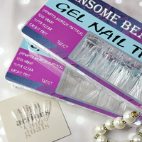 100% PMMA 500 pièces/boîte Capsules d'ongles à couverture complète French à pointe en griffe, extra courtes, longues, forme Stiletto, en gel souple