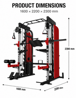Máquina Smith Comercial, Entrenador Funcional, Power Rack, Cable Crossover, Rack de Sentadillas, Equipo de Gimnasio Multifuncional de Acero Reforzado para el Hogar
