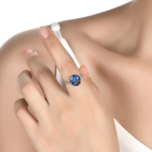 <span class=keywords><strong>Anillo</strong></span> <span class=keywords><strong>de</strong></span> <span class=keywords><strong>Compromiso</strong></span> <span class=keywords><strong>de</strong></span> Platino con <span class=keywords><strong>Zafiro</strong></span> Sintético <span class=keywords><strong>de</strong></span> Ceilán <span class=keywords><strong>de</strong></span> 5 Quilates para Mujer - Product Image 2