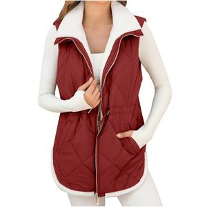 <span class=keywords><strong>Chaleco</strong></span> de Invierno <span class=keywords><strong>Acolchado</strong></span> Ligero sin Mangas para <span class=keywords><strong>Mujer</strong></span>, con Cuello Alto y Forro de Sherpa, Venta al Por Mayor Personalizada - Product Image 3