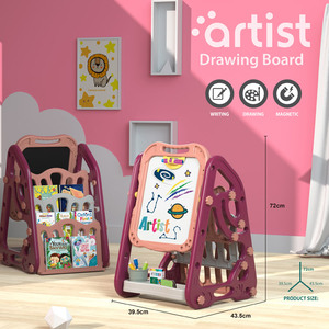 両面お絵かきボードおもちゃセット 女の子向け 安定設計 子供用ペイントゲーム 人気商品 - Product Image 3