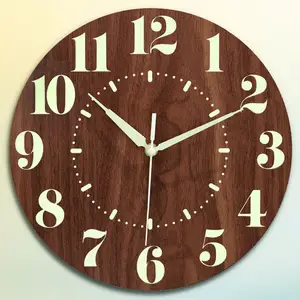 Reloj digital de cuarzo redondo que brilla en la oscuridad, decoración para el hogar, de 12 "y 30cm