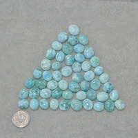 Perles de Larimar bleu taille standard 15x13mm Cabochons de coupe ovale en pierre naturelle pour pendentif et autres bijoux