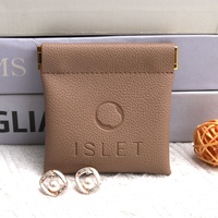 Nouvelle petite pochette à bijoux en cuir PU avec logo personnalisé d'usine trousse de toilette ouverte trousse de maquillage cosmétique de voyage