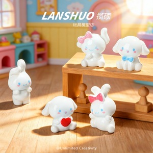 Lanshuo Cartoon Resin Rabbit And Dog Ornament Multi Piece Package Desktop <b>Decor</b> For Living Room Birthday Gift - Product Image 2