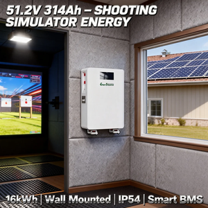 Batterie au lithium 51,2 V 48 V 314 Ah 16 kWh pour systèmes de stockage d'énergie solaire, montage mural avec roues - Product Image 2