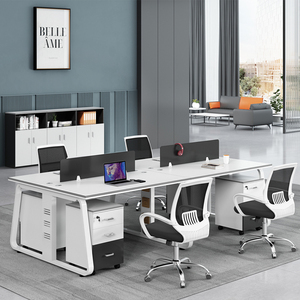 고품질 <span class=keywords><strong>4</strong></span>인용 사무용 가구 워크스테이션 모듈형 업무용 책상 - Product Image 4