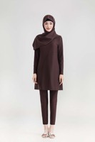 Burkini musulman personnalisé avec logo OEM, tunique de plage pour femmes, couvrant entièrement le corps, idéal pour la piscine