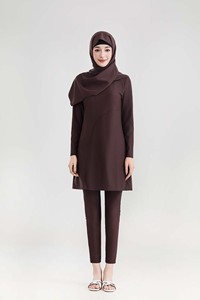 Burkini musulman personnalisé avec logo OEM, tunique de plage pour femmes, couvrant entièrement le corps, idéal pour la <span class=keywords><strong>piscine</strong></span> - Product Image 3