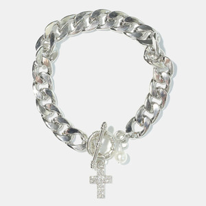 Bracelet unisexe en laiton plaqué or, style mode, avec breloque cœur d'amour, boucle OT géométrique simple, bijou punk polyvalent - Product Image 2
