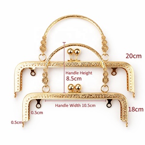 Cadre de sac à main gaufré avec fermoir Kiss Lock et poignée 18cm 20cm, cadre de pochette en métal, quincaillerie pour sac DIY - Product Image 4
