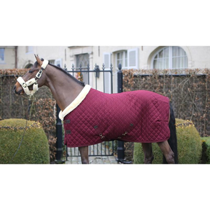 Couverture de luxe pour <span class=keywords><strong>cheval</strong></span> en velours de laine intérieur, polaire d'hiver, couleurs rouge, bleu marine, vert, en sergé, pour écurie - Product Image 2