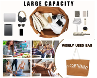Gros Naturel Extra Large Élégant Moderne Organisateur Grand Sac en Toile Durable avec Impression de Logo pour le Shopping