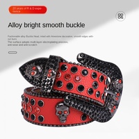 Nouveau clouté Punk Hip Hop Style ceinture décorative squelette crâne fille garçon mode strass ceinture Cinturon