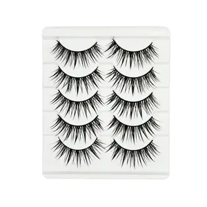 Großhandel Eigenmarke 20 mm natürliche 3d flauschige künstliche Neue-Nerz-Wimpern 15-18 mm Volumen vollstreifen Neue-Nerz-Augenwimpern