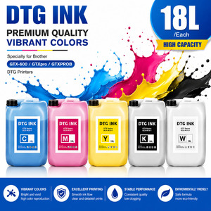 Goosam 18L GTX barril con Chip textil pigmento impresión <span class=keywords><strong>DTG</strong></span> tinta para Brother GTX Bulk PRO 400 423 424 425 600 <span class=keywords><strong>DTG</strong></span> <span class=keywords><strong>impresora</strong></span> - Product Image 1